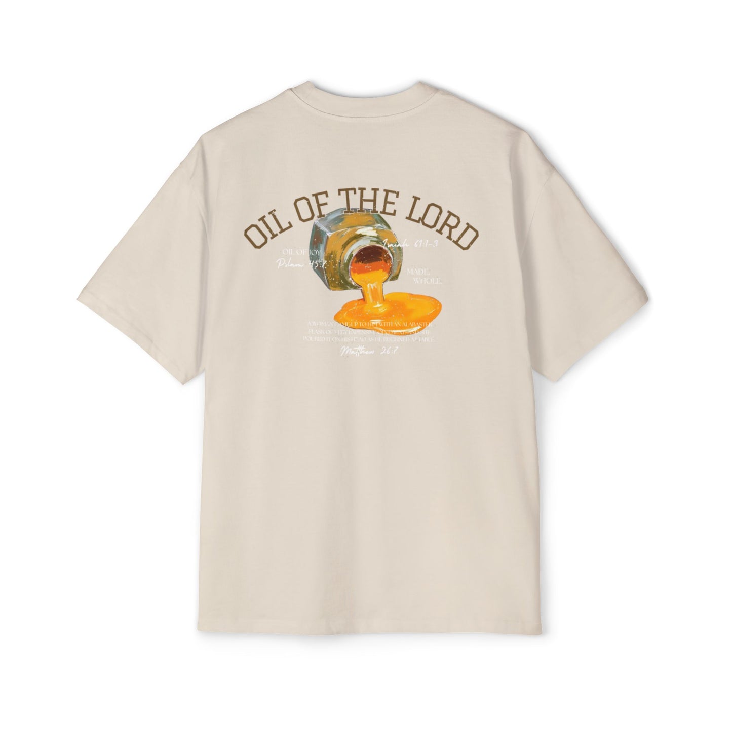 "Oil of the Lord" Oversized Tee (Navy/Tan)