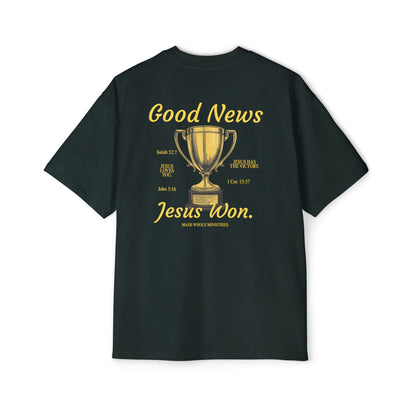 'Jesus Won' Oversized tee (Pine Green)