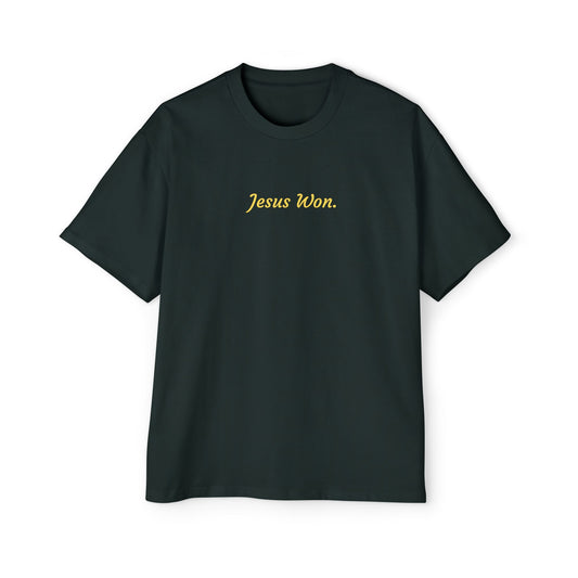 'Jesus Won' Oversized tee (Pine Green)