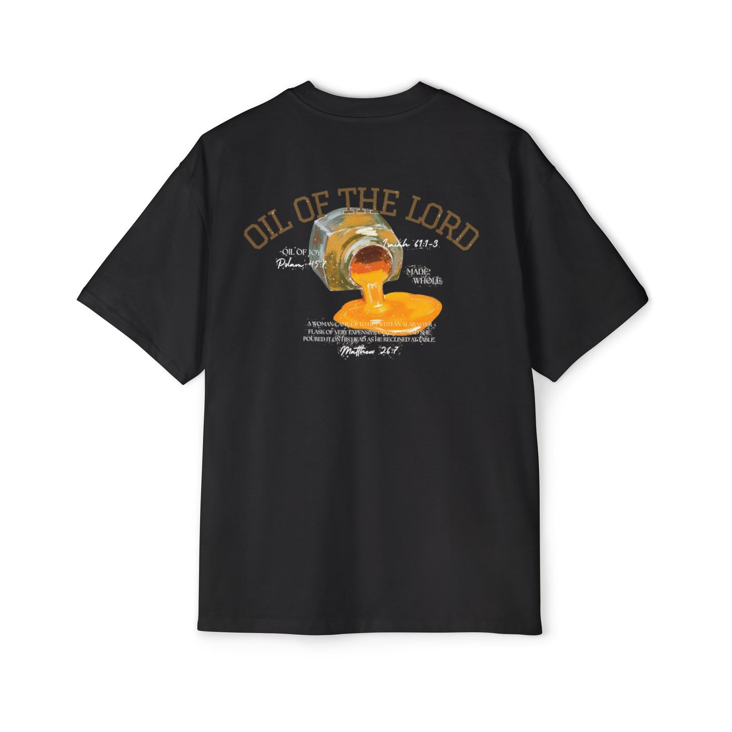 "Oil of the Lord" Oversized Tee (Navy/Tan)
