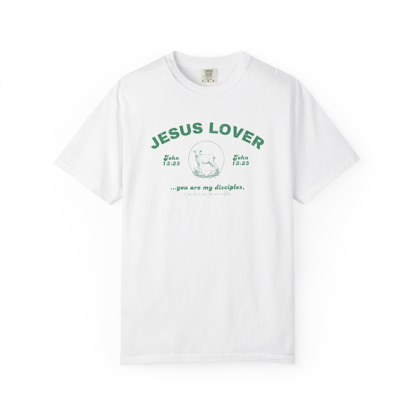 "Jesus Lover Tee" (White/Green)
