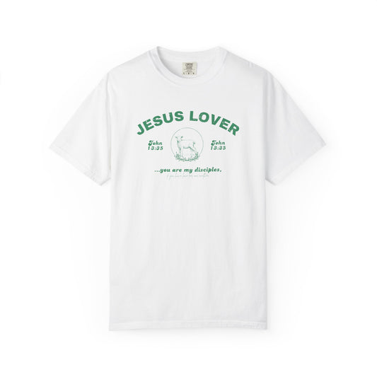 "Jesus Lover Tee" (White/Green)