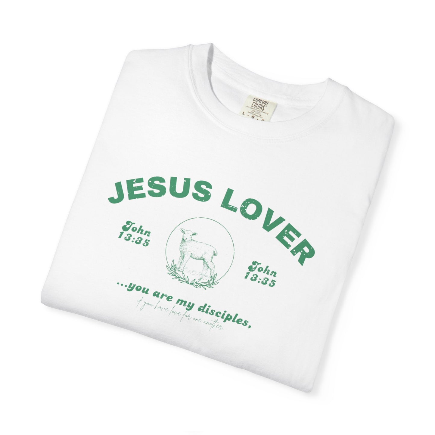 "Jesus Lover Tee" (White/Green)