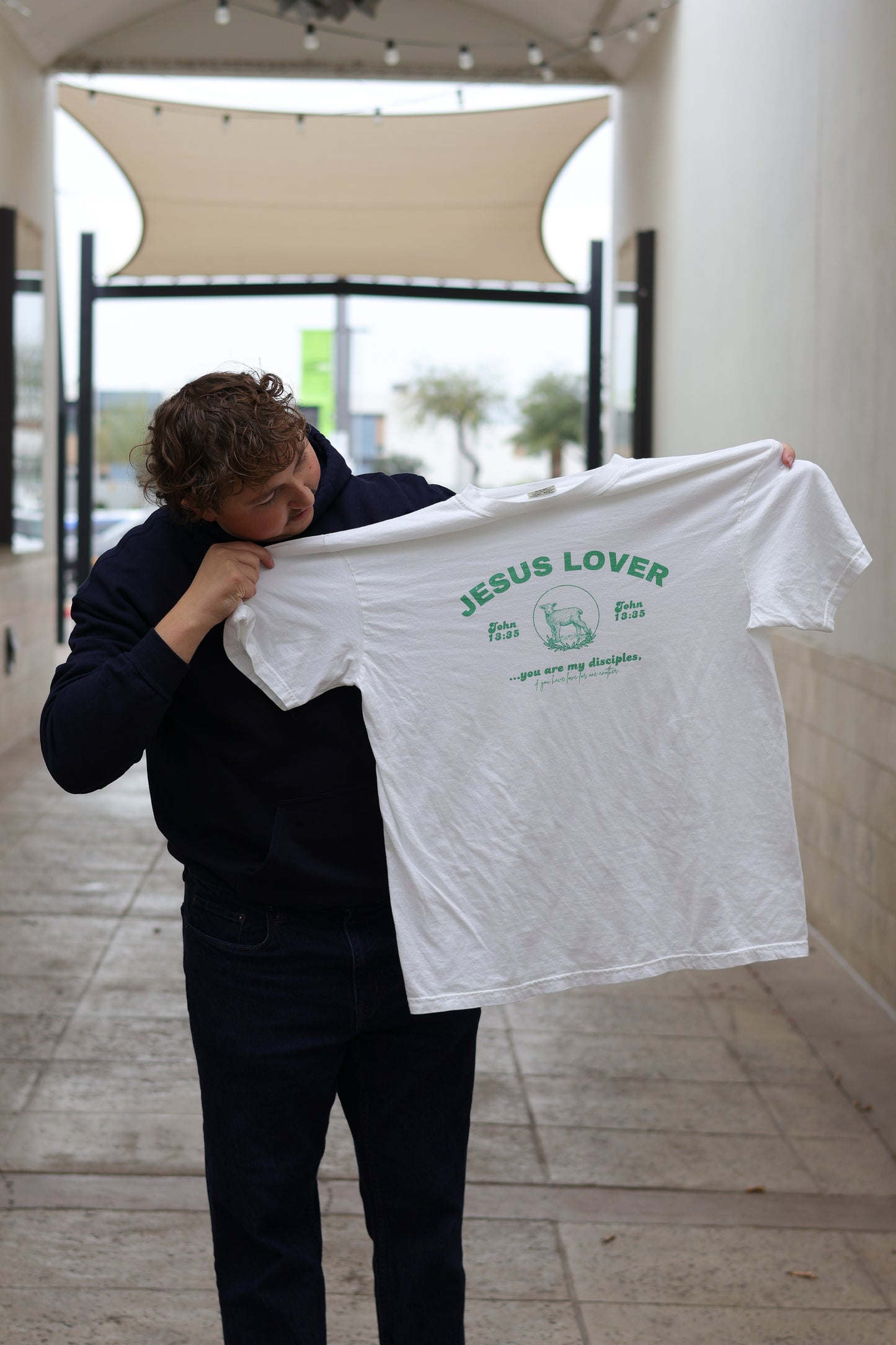 "Jesus Lover Tee" (White/Green)