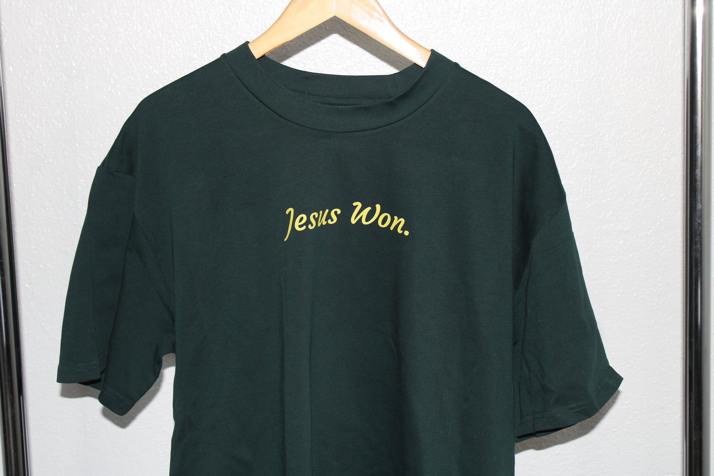 'Jesus Won' Oversized tee (Pine Green)
